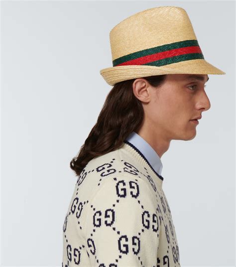 straw bucket hat gucci|gucci neck tie straw hat.